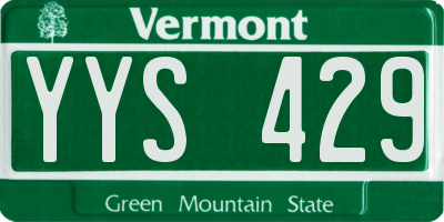 VT license plate YYS429
