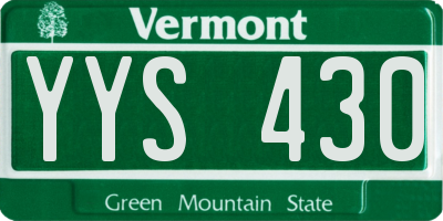 VT license plate YYS430