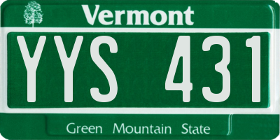 VT license plate YYS431