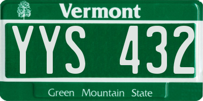 VT license plate YYS432