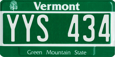 VT license plate YYS434