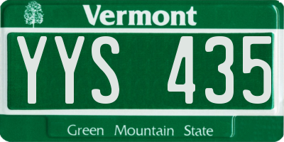 VT license plate YYS435