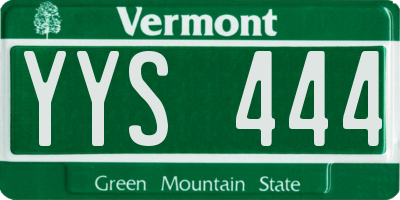 VT license plate YYS444