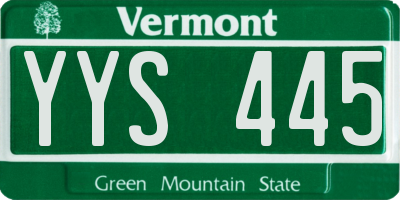 VT license plate YYS445