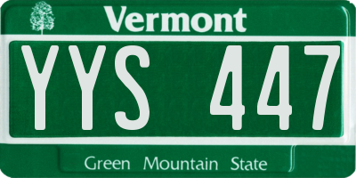 VT license plate YYS447