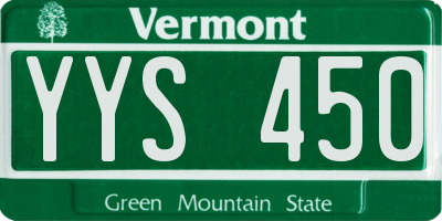 VT license plate YYS450