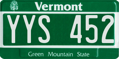 VT license plate YYS452