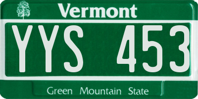 VT license plate YYS453