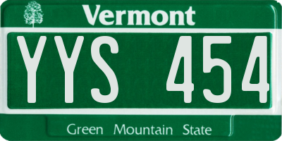 VT license plate YYS454