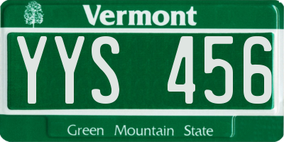 VT license plate YYS456