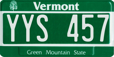 VT license plate YYS457