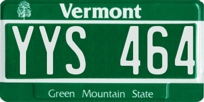 VT license plate YYS464