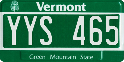 VT license plate YYS465