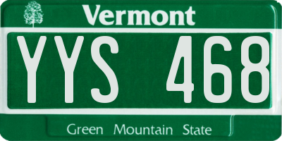 VT license plate YYS468