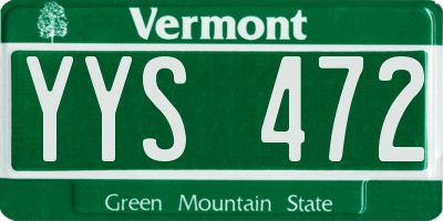 VT license plate YYS472