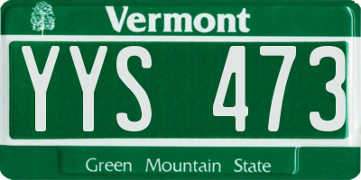 VT license plate YYS473