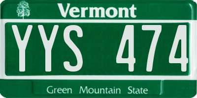 VT license plate YYS474