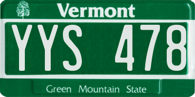 VT license plate YYS478