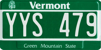VT license plate YYS479