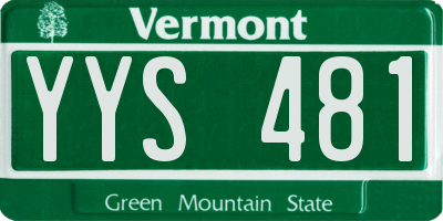 VT license plate YYS481