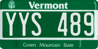 VT license plate YYS489