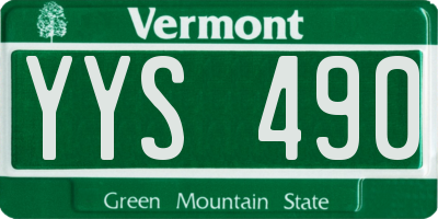 VT license plate YYS490