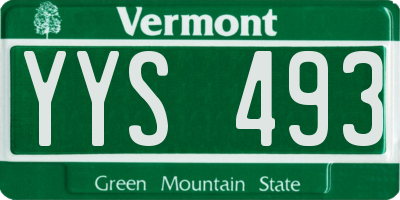 VT license plate YYS493