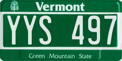 VT license plate YYS497