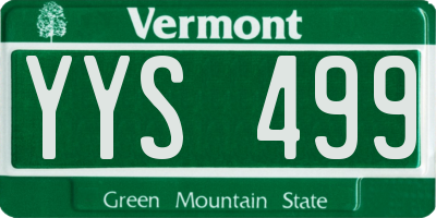 VT license plate YYS499