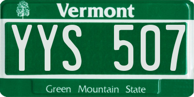 VT license plate YYS507