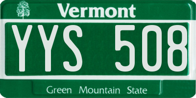 VT license plate YYS508
