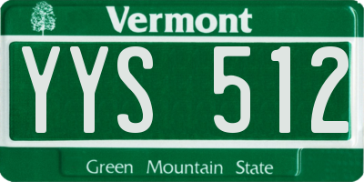 VT license plate YYS512