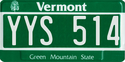 VT license plate YYS514