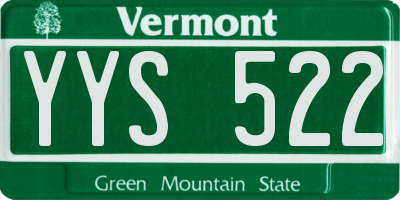 VT license plate YYS522