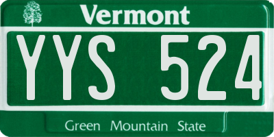 VT license plate YYS524