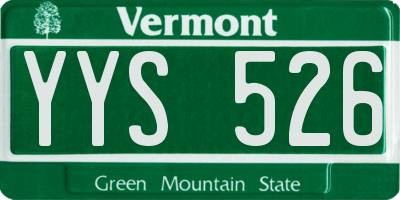 VT license plate YYS526
