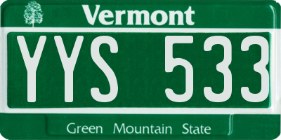 VT license plate YYS533