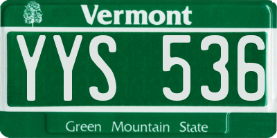 VT license plate YYS536