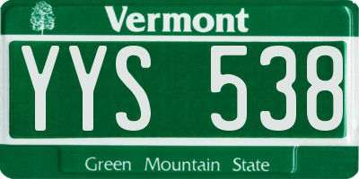VT license plate YYS538