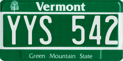 VT license plate YYS542