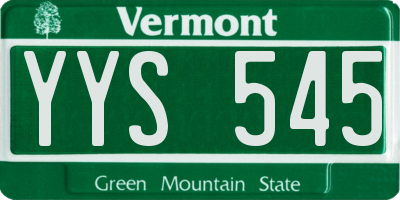 VT license plate YYS545