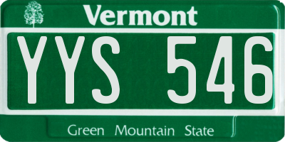 VT license plate YYS546