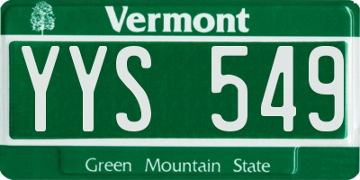 VT license plate YYS549