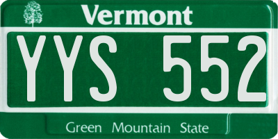 VT license plate YYS552