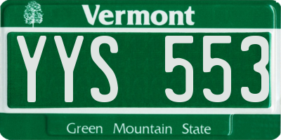 VT license plate YYS553