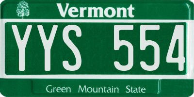 VT license plate YYS554