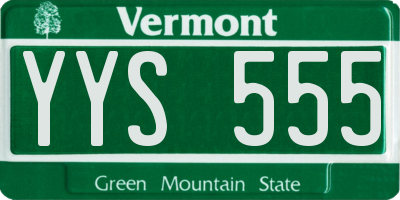 VT license plate YYS555
