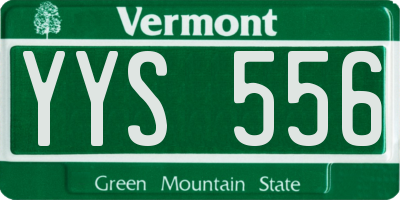 VT license plate YYS556