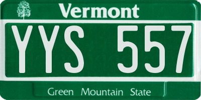 VT license plate YYS557