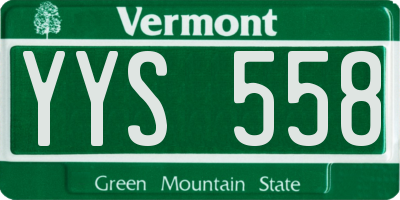 VT license plate YYS558